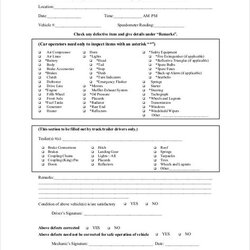 Sublime Free Printable Vehicle Inspection Form Download