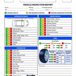 Free Printable Vehicle Inspection Form Checklist Good To Know