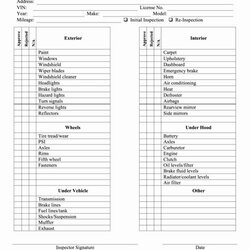 Sterling Vehicle Inspection Form Template Lovely Mechanics Condition