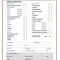 Exceptional Template Vehicle Inspection Form
