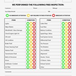 Out Of This World Vehicle Inspection Form Template Free Checklist Information Printable