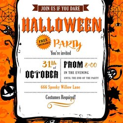 Supreme Halloween Party Invitation In Frame Royalty Free Vector