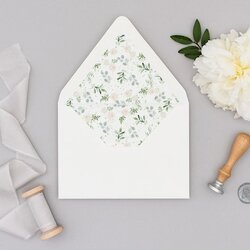 Cool Greenery Printable Envelope Liner Template Euro Flap And
