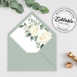 Superb Printable Envelope Liner Template Editable Euro Flap