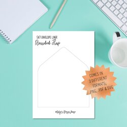 Printable Blank Rounded Flap Envelope Liner Template