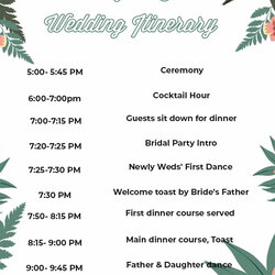 Capital Wedding Itinerary Free Template Shop Fresh Example Design