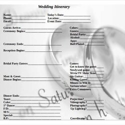 Preeminent Wedding Itinerary Templates Doc Free Premium Template Printable Weekend