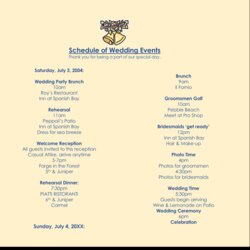 Exceptional Wedding Event Schedule Making Template For Word Itinerary Templates Choose Board Events