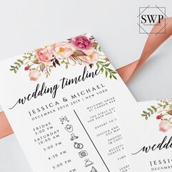 Wedding Itinerary Schedule Order Of
