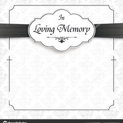 Perfect Top In Loving Memory Background Template Stock Illustration Obituary Text