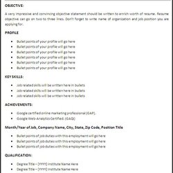 Job Resume Format Free Word Templates Template Sample Examples Experience Resumes Example Samples Work Jobs