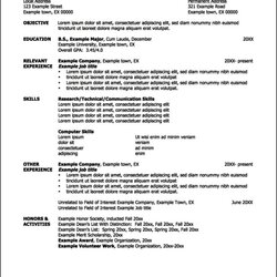 Resume Template Job Free Samples Examples Format Objective Letter Skills Jobs Resumes