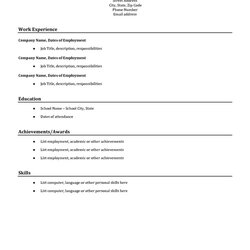 Legit Resume Templates Easy Job Template Simple Sample Free Basic Examples Samples Format Word Printable