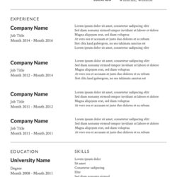 Simple Resume Templates Professional