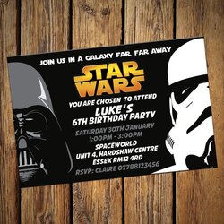 Worthy Star Wars Personalized Birthday Invitations Unique Invites Wording
