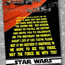 Star Wars Birthday Invitations Templates Free Invitation Template Party Printable Cards