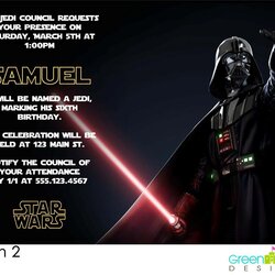 Swell Star Wars Birthday Invitation Party Templates Invitations Vader Darth Custom Invites Wording