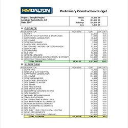 Eminent Free Construction Budget Templates Docs Excel Spreadsheet