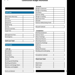 Excellent Residential Construction Budget Template Google Sheets