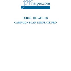 Excellent Public Relations Campaign Plan Template Pro Mass Media