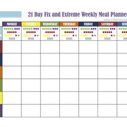 Day Fix Printable Meal Planner Plan Sheets