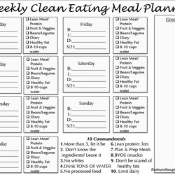 Superior Clean Eating Meal Plan Printable Bonus Planner