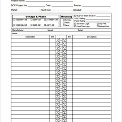 Superb Siemens Electrical Panel Schedule Template Download Printable