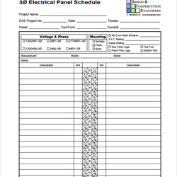 Capital Sample Panel Schedule Templates Free Documents Download In Electrical Breaker Checklist Siemens