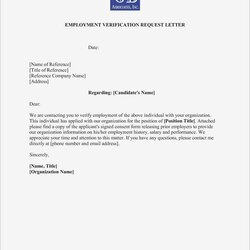 Superlative Employee Verification Letter Template Employment Sample Letterhead Recommendation Unemployment