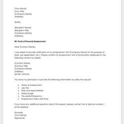 Brilliant Free Employee Verification Templates Requested Employment Letter Template Word