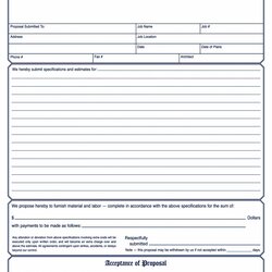 Superlative Free Printable Contractor Bid Proposal Forms In Business Template Construction Job Form Estimate