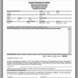 Supreme Free Printable Contractor Proposal Forms New Business