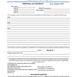 Free Printable Contractor Proposal Forms Template Construction Form Excel Example Contract Quality Examples