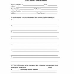 Wizard Free Printable Contractor Proposal Forms Bid Template Construction Contract Land Spreadsheet Payment