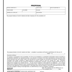 High Quality Construction Proposal Template Free Download Printable Templates