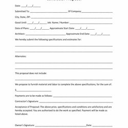 Superb Image Result For General Contractor Forms Templates Job Proposal Construction Template Bid Printable