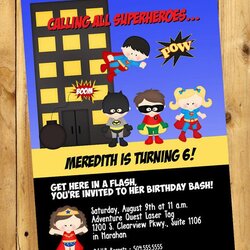 Superhero Invitation Birthday