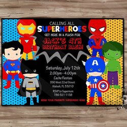 Splendid Free Superhero Invitation Template Superheroes Roes