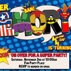 Superb Superhero Invitation Template Free Birthday