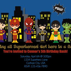 Cool Awesome Superhero Birthday Party Invitations Download This Printable Invitation Template Card