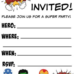 Legit Superhero Birthday Party Invitation Template Free Printable Templates Avengers