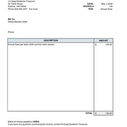 Very Good Plain Invoice Template Basic Excel Simple Word Office
