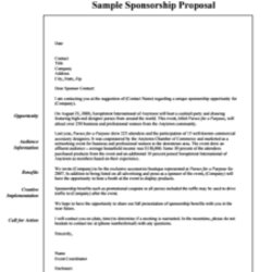 Excellent Free Sponsorship Proposal Template Word Excel Formats
