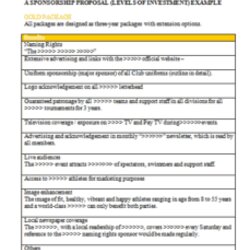 Sublime Free Sponsorship Proposal Template Word Excel Formats