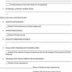 Super Sponsorship Proposal Templates Excel Formats Template Fit