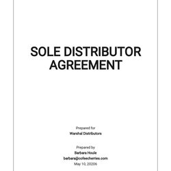 Admirable Sole Distributor Agreement Template Google Docs Word Apple Pages