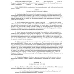 Matchless Distributor Agreement Template In Word And Formats