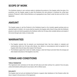 Distributor Agreement Template Free Sole