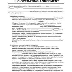 Superb Operating Agreement Texas Template