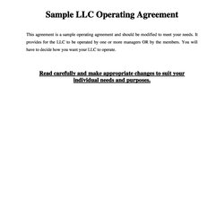 Marvelous Professional Operating Agreement Templates Template Samples